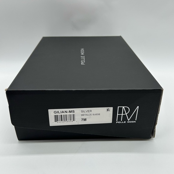 Pelle Moda GILIAN-MS Silver Metallic Suede Platform Heels – Women’s Size 7M NWT - Picture 10 of 12